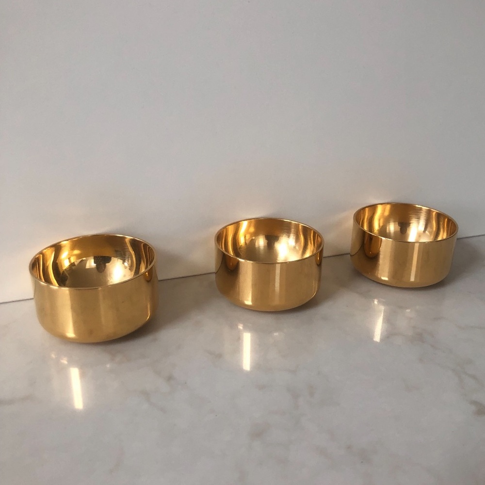 Vintage RARE Pierre Forssell 23K Plated Cup Set